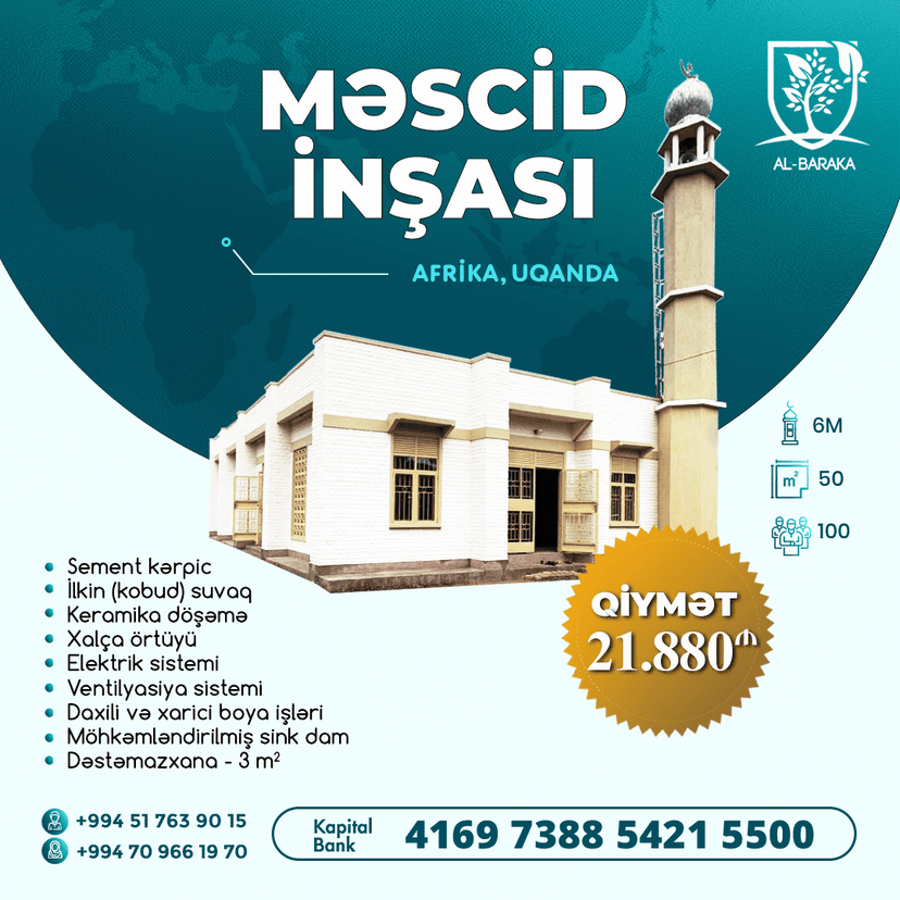 Afrikada 3-cü məscidin tikintisi elan edirik