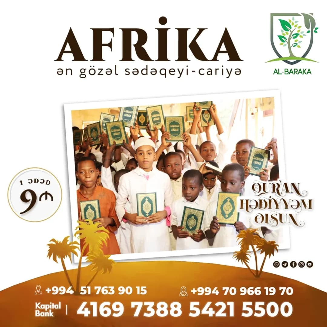 Ən gözəl Sədəqə Quran hədiyyə etməkdir !
